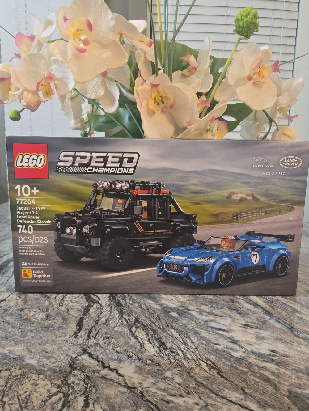 LEGO Speed Champions Blue & Black Jaguar F‑TYPE & Defender Classic Toy Set